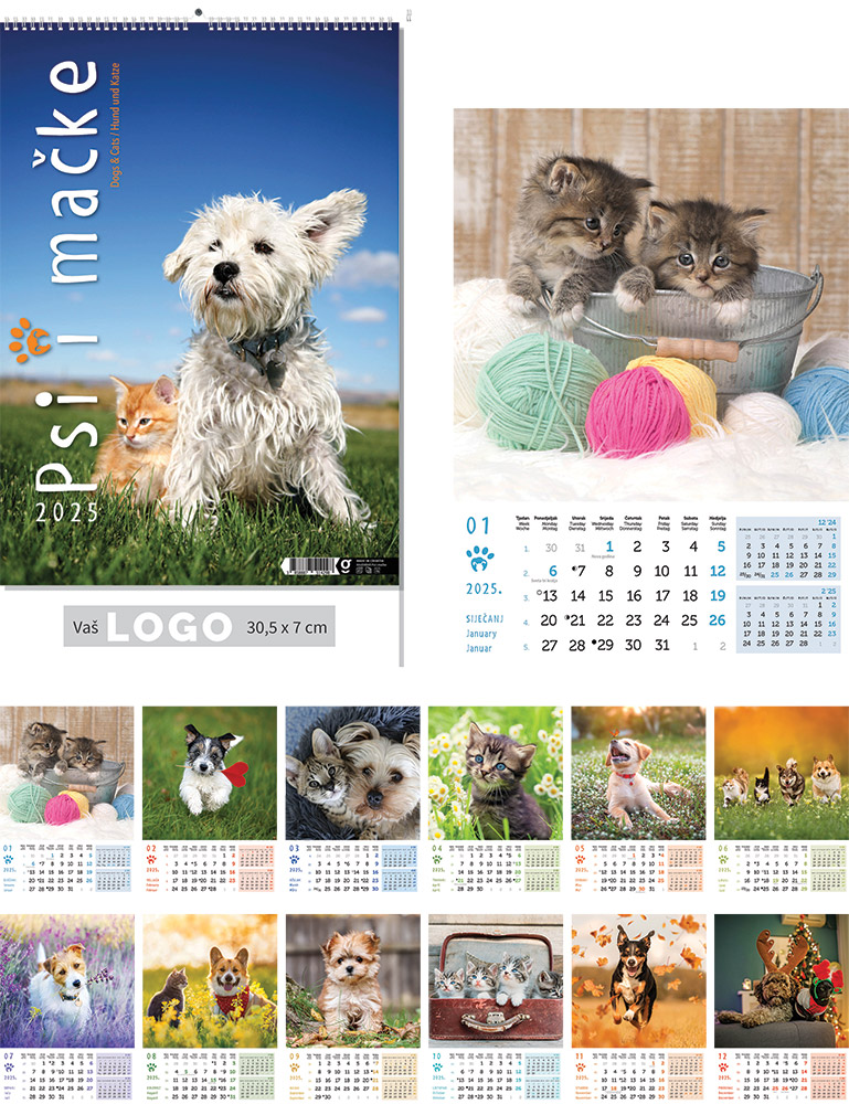 Kalendar 2025 psi i mačke
