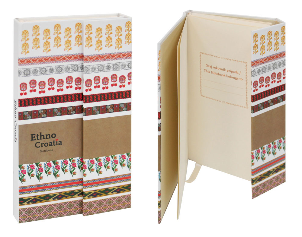 Rokovnik s magnetom Ethno Croatia motivi bijela P1/16