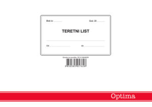 Teretni list EC-VI-56/A NCR, blok A5, 3x50 L OPTIMA P10/40