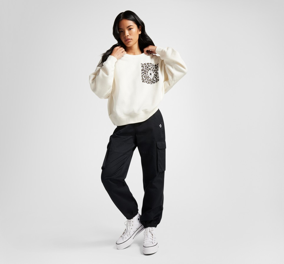 Converse Leopard Crew ženski pulover