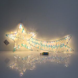 LED lampice zvijezda repatica 80L/66x1,5xh30cm 3AA iris traka